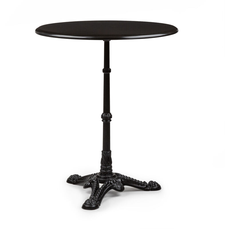 Patras table style bistrot pour extérieur ou intérieur - plateau en marbre ø 60cm - base en fonte - Blumfeldt