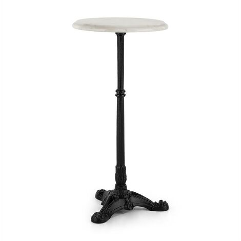 Blumfeldt Patras-XS Bistro Tavolo da Bistrot in marmo Piano in ghisa Ø30cm Supporto in ghisa