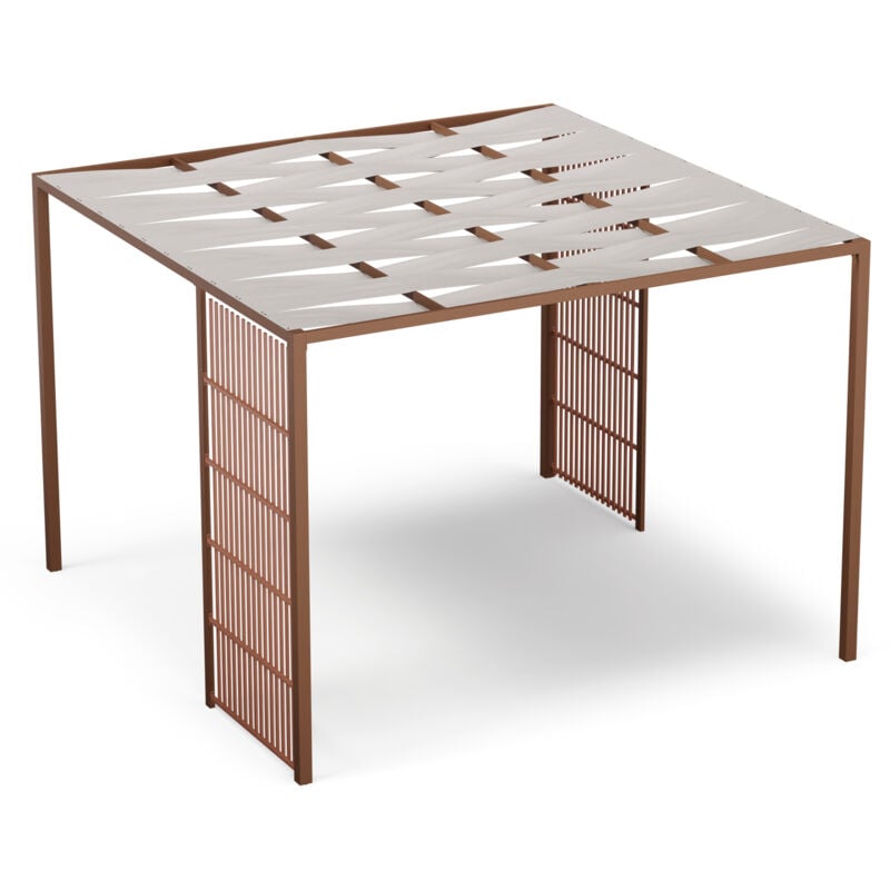 Blumfeldt - Pergola Shade Cove 3x3 m, salon de jardin extérieur avec cadre en acier thermolaqué, toit enduit de polyamide, tonnelle de jardin