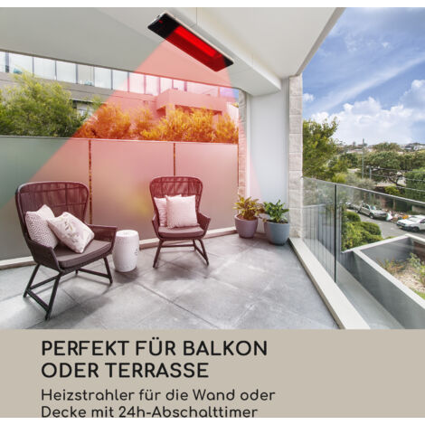 Blumfeldt Phantom Heizstrahler Aluminium 900/1800W Fernbedienung grau - Schwarz