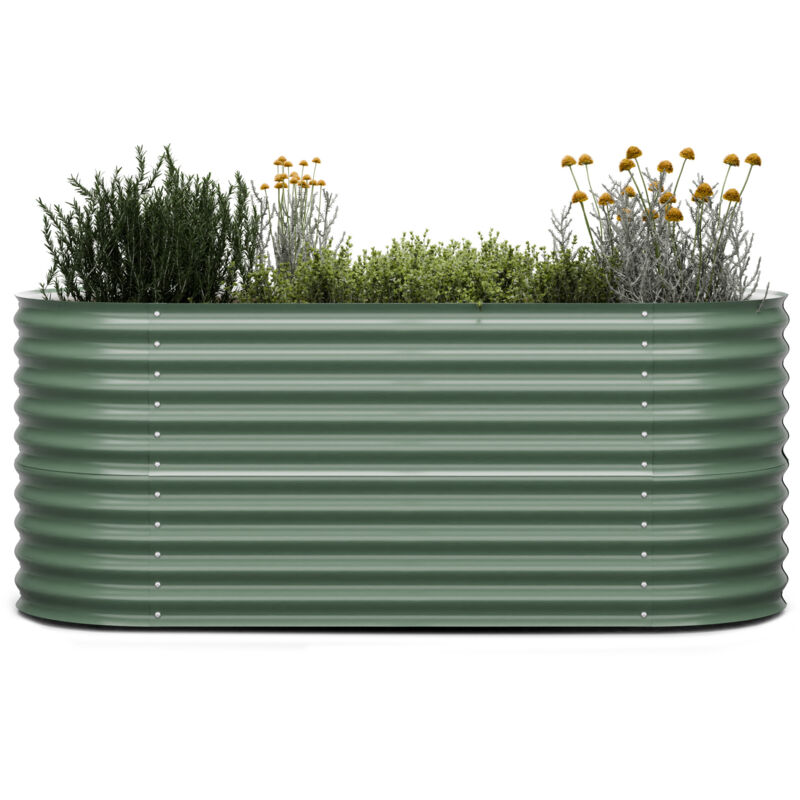 Blumfeldt - potager surélevé High Grow Garden en acier galvanisé décoratif et durable - 200 x 80 x 100 - Protégé contre la rouille et le gel - Idéal