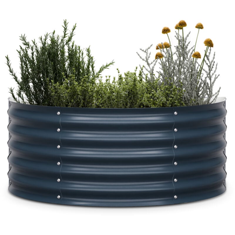 Blumfeldt - potager sureleve High Grow Half Circle Garden, acier galvanise, resistant aux intemperies et facile à assembler - parfait pour le