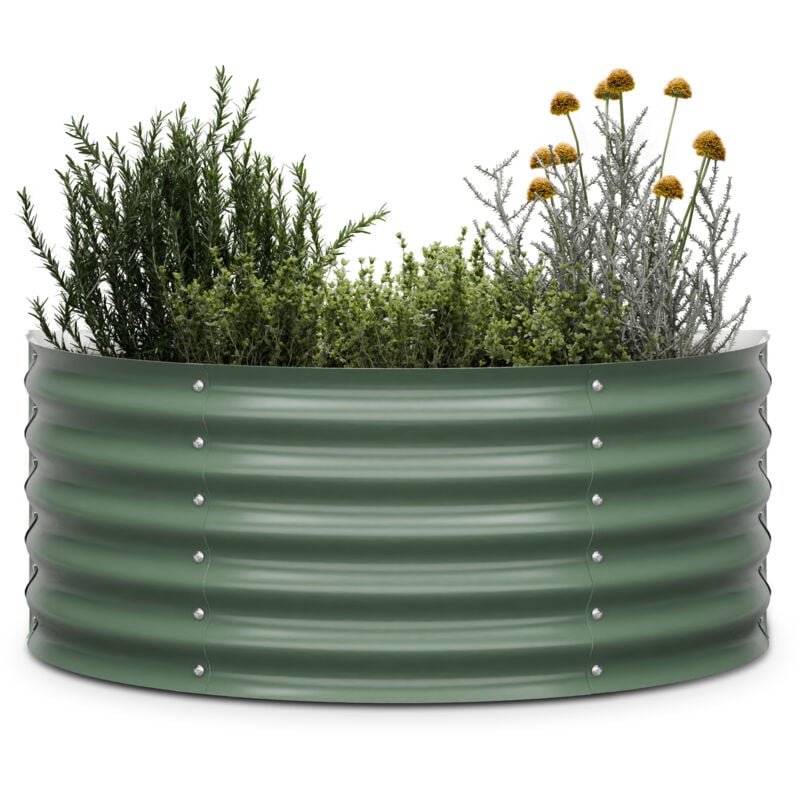 Blumfeldt - potager sureleve High Grow Half Circle pour jardin en acier galvanise, 105 x 60 x 43 cm - parfait contre rouille et gel, assemblage