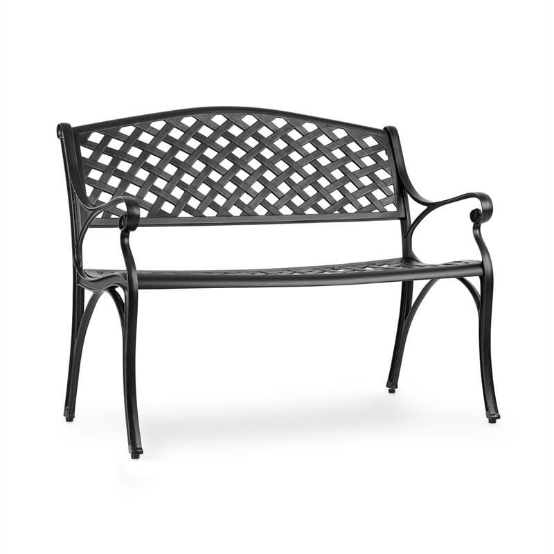 Blumfeldt Pozzilli BL Banc de Jardin - Matériau : Fonte d'aluminium, résistant aux intempéries, Place pour 2 Personnes, Coussin de siège Disponible