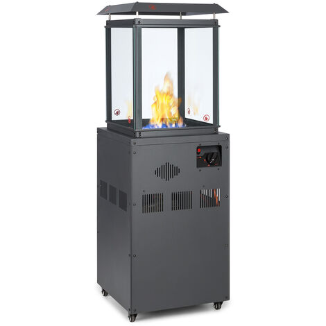 Blumfeldt – Radiateur à gaz 8kW inox – Compatible bouteilles propane ou butane 5/11kg – Allumage électrique – Chaleur visible 360°
