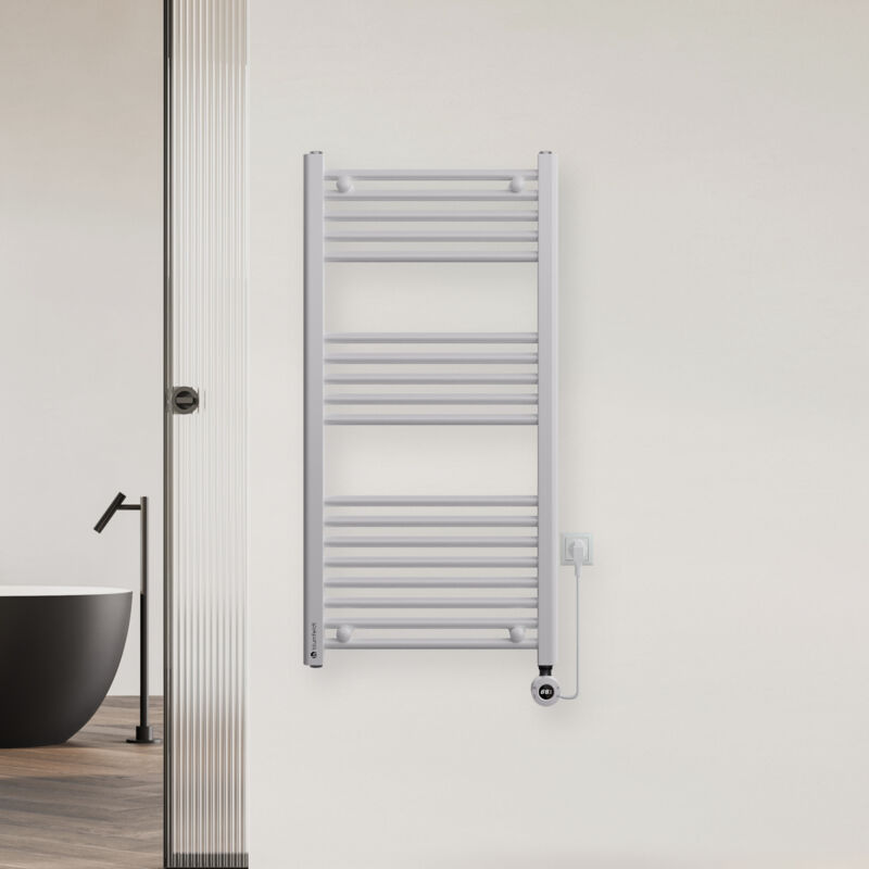 Blumfeldt Radiateur de salle de bain radiateur design plat radiateur plat silencieux vertical radiateurs muraux à tubes radiateur 400 W avec contrôle