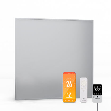 Blumfeldt radiateur infrarouge mural 360 W  IP44, thermostat externe, contrôle par appli & télécommande, aluminium, verrouillage parental, pour salle de bain, 6-10 m²