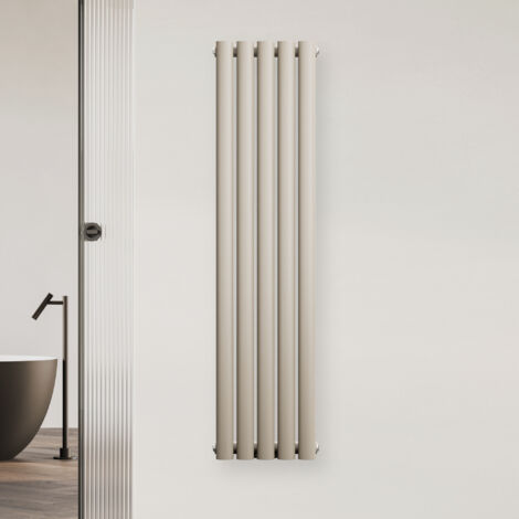 Blumfeldt Radiateur Mural - 420 W, Acier Poudré, Simple Couche, Raccordement Central ½'', Installation Murale, Chauffage Efficace pour Salle de Bain, Salon & Bureau, 120x30 cm, Sable