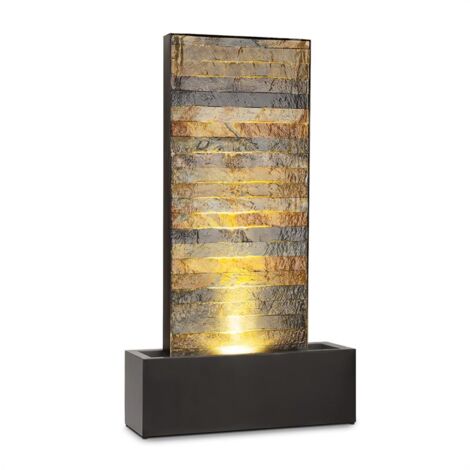 Blumfeldt Raincastle Gartenbrunnen 12 LEDs Pumpe mit 8W IPX8 Loopflow Concept Indoor & Outdoor - Braun