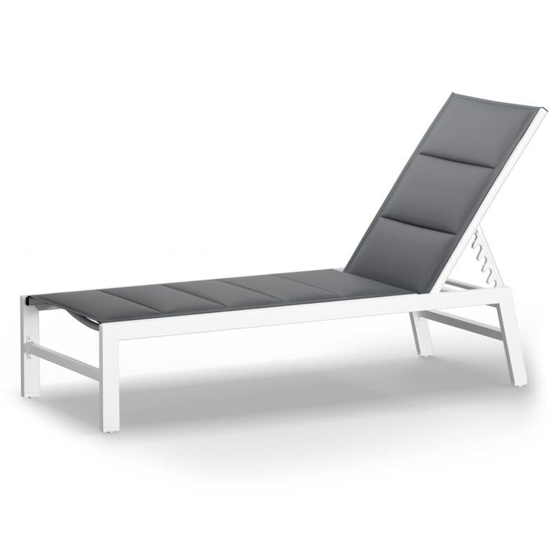 blumfeldt Renazzo Lounge Chaise longue de jardin 6 positions - gris & blanc