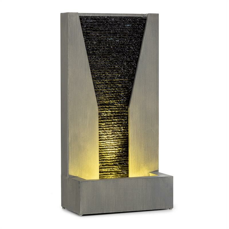 Riverrun Fuente de jardín interiores/exteriores bomba de 12W LED cable de 10m metal galvanizado - Blumfeldt