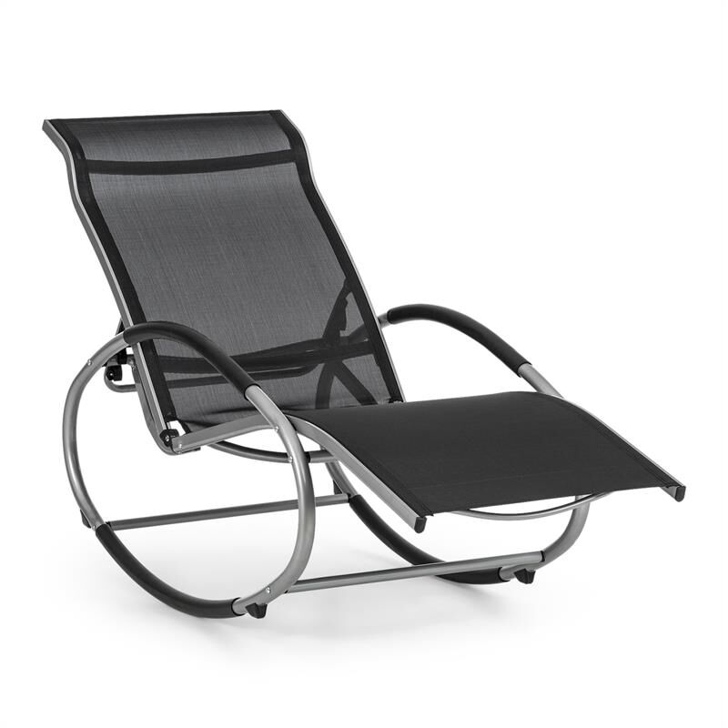 Blumfeldt - Santorini Fauteuil à bascule chaise longue aluminium polyester -noir