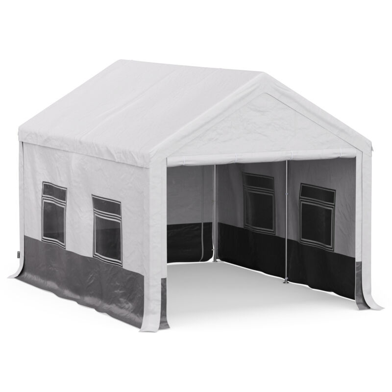 Serre de jardin Party Haven 3x4 blanc/gris foncé - abri de jardin avec toit en pe 170gr de haute qualite - pergola jardin offrant protection et