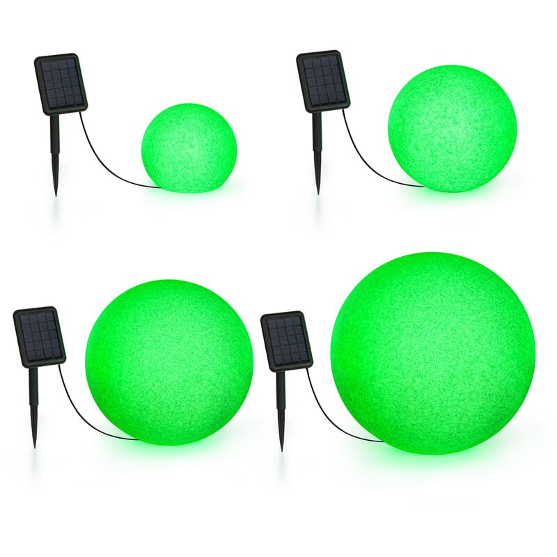 

Shinestone Solar Set de 4 bolas luminosas Panel solar Led RGB IP68