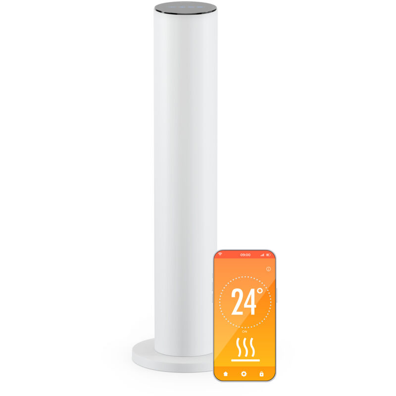 Blumfeldt - SmartFlow Tower 700 w radiateur infrarouge – chauffage à 360°, WiFi & contrôle par appli, thermostat, verrouillage parental, minuterie