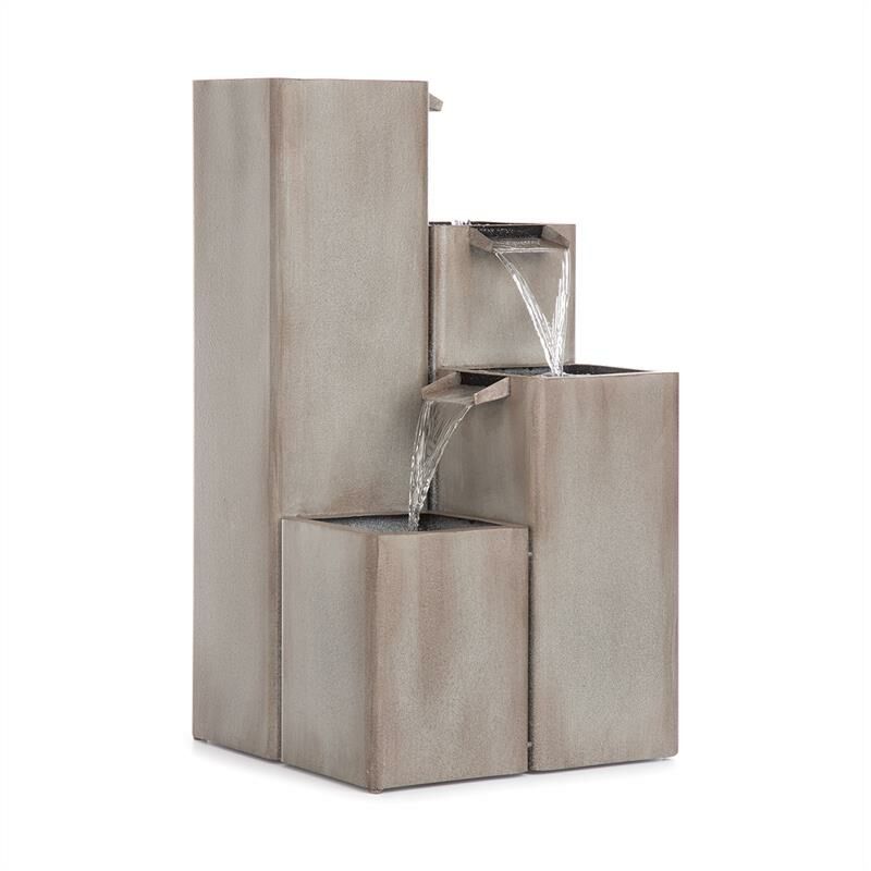 

Squarius Fuente de jardín - Interior y exterior - Bomba de 12W IPX8 Galvanizada