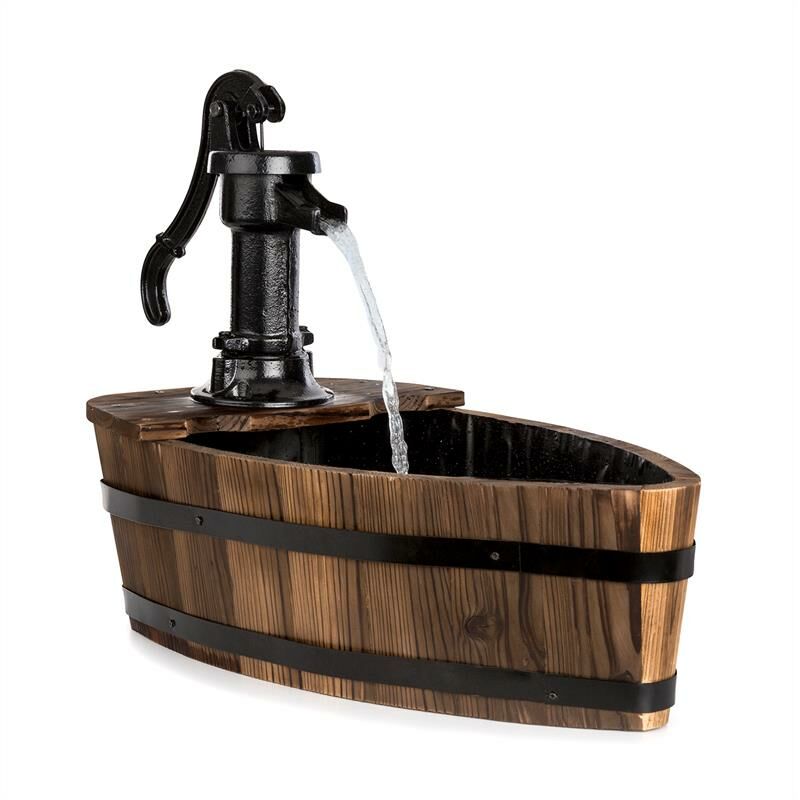 

Starnberg Fuente de jardín 12W Bomba giratoria de hierro fundido Madera marrón