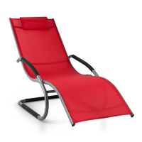 Blumfeldt Sunwave Chaise longue transat Relax Aluminium rouge