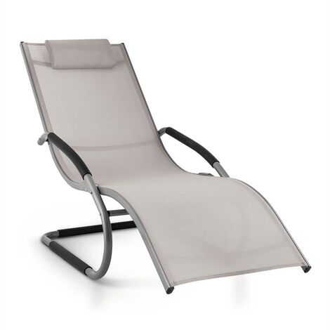 Blumfeldt Sunwave Chaise longue transat Relax Aluminium taupe