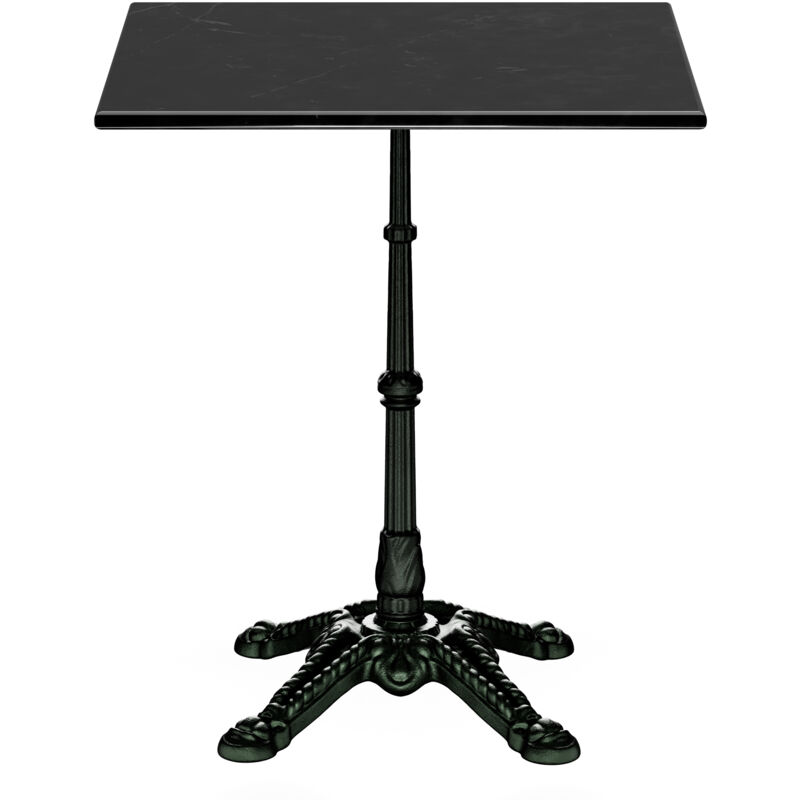 Blumfeldt Table Bistrot En Marbre 60x60 cm, Plateau En Marbre Véritable, Base En Fonte, Résistant Aux Intempéries, Design Art Nouveau, Pour Intérieur