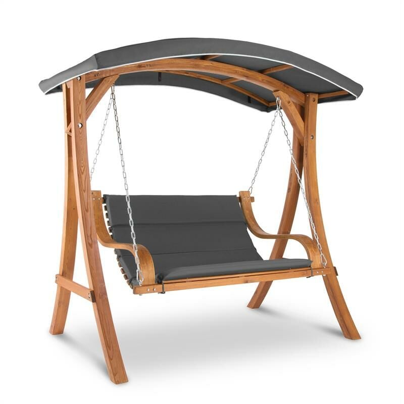 

Tahiti Hollywood columpio con parasol 110cm dos cuerpos madera maciza gris