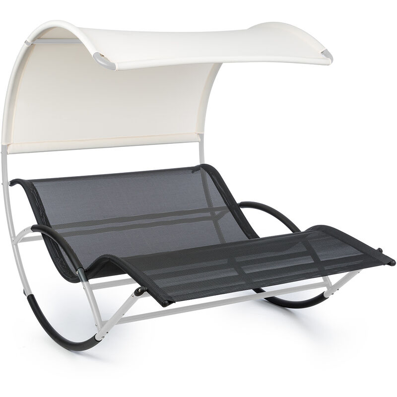 Blumfeldt - The Big Easy - Chaise Longue à Bascule, Ergonomique, Résistant aux intempéries, Toit imperméable, Protection uv, Acier, Usage intérieur