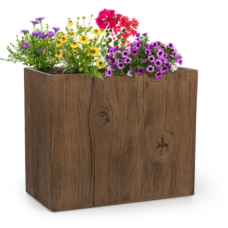 Blumfeldt Timberflor tiesto 60 x 50 x 30 cm fibra de vidrio interior/exterior marrón