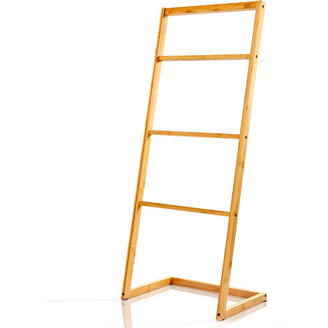 Blumfeldt Towel holder 4-fold towel rail 40 x 98 x 28 cm ladder look bamboo