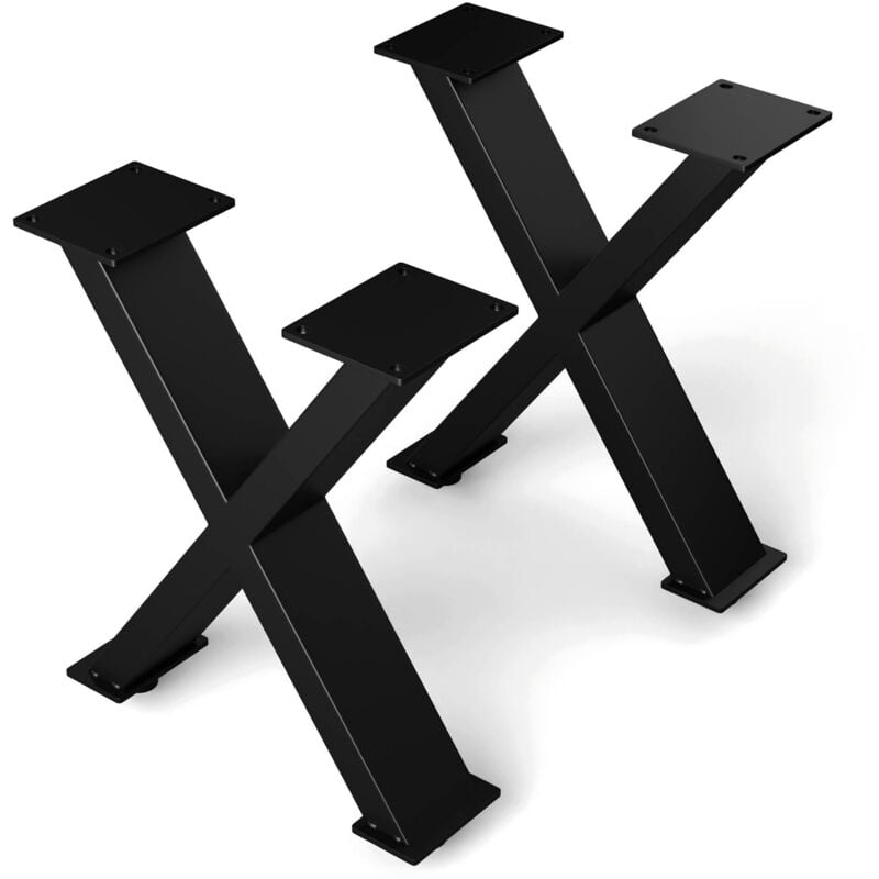 Blumfeldt - UrbanFodge x pieds de table – pieds en acier noir mat, design moderne en x, capacité 200 kg, hauteur 40 cm, largeur 35 cm, idéal pour