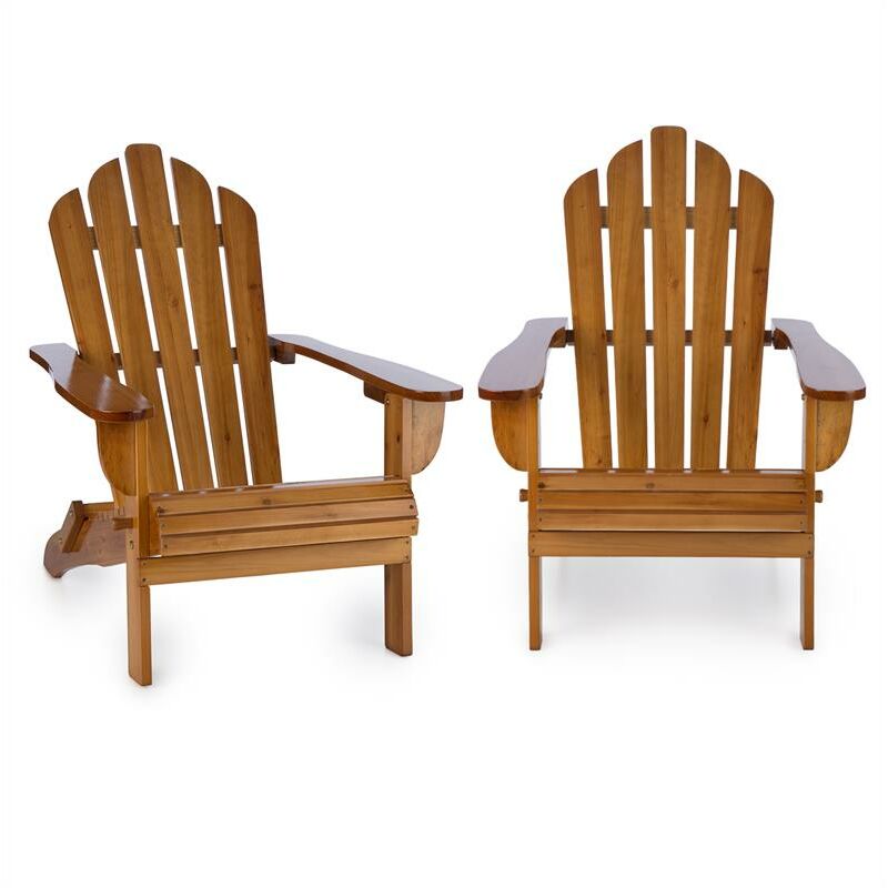 

Vermont silla de jardín 2 piezas estilo Adirondack madera de pino marrón