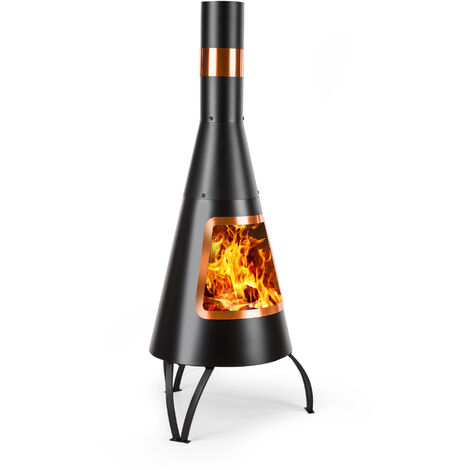 Blumfeldt Volantis Cupric Chimenea de jardín Acero inoxidable Negro