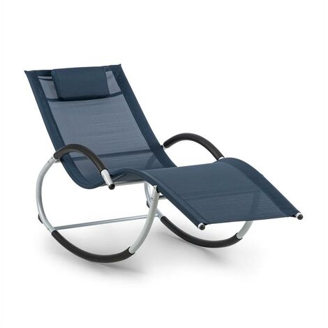 blumfeldt Westwood Rocking Chair Fauteuil à bascule cadre aluminium bleu