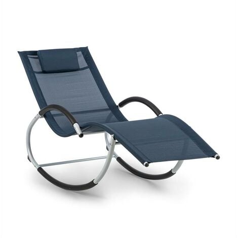 main image of "Blumfeldt Westwood Rocking Chair Swing Lounger Ergonomic Aluminium Dark Blue"