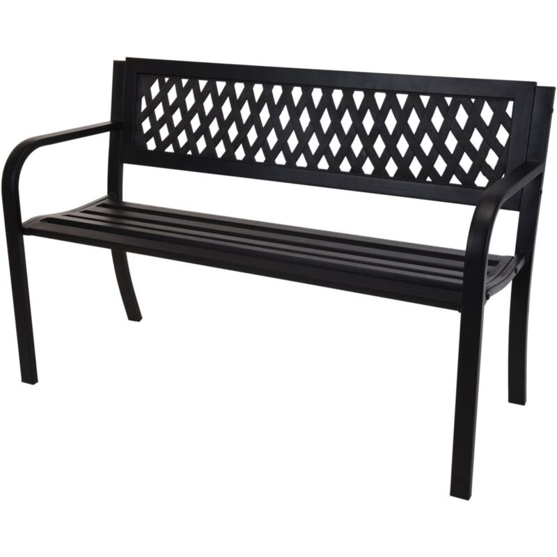 

Banco de acero negro 119x50x75 cm - Negro - Progarden