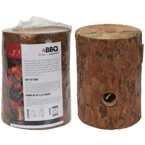 Vela tronco madera 20x15 cm 1,5/2 horas