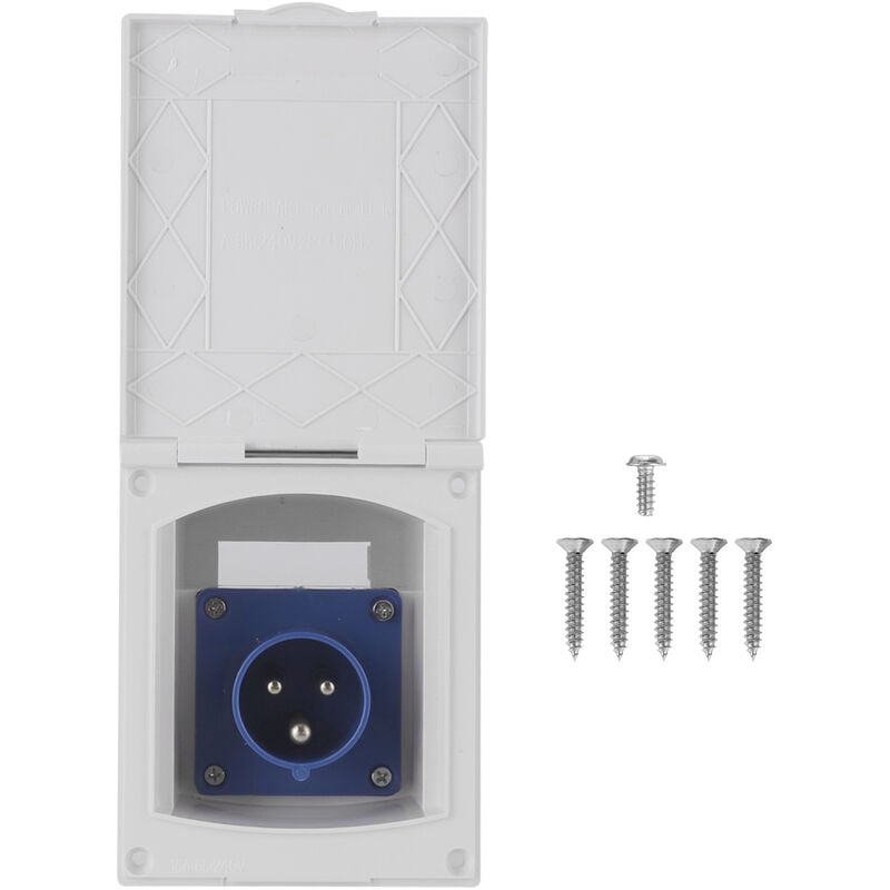 Tonysa - 16A 220V-240V Prise de courant étanche externe 3Pin Flush Female Socket Plug for rv Motorhome Trailer Caravan