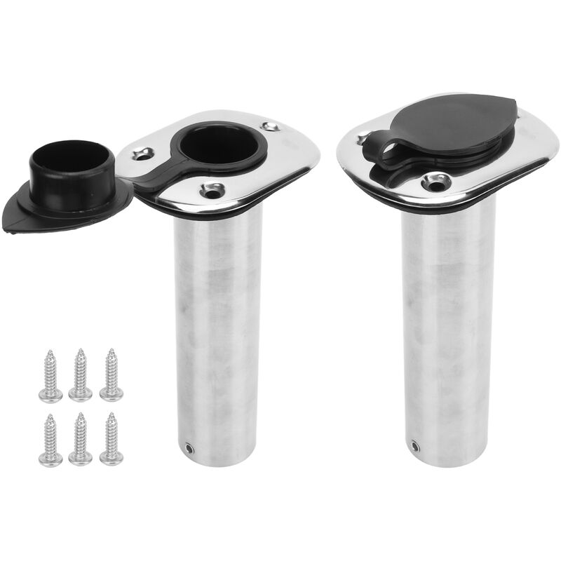 Tonysa - 2 pièces support de canne à pêche pour bateau 9in 316 acier inoxydable uv pvc doublure 90 ° bride montage encastré pour Yacht