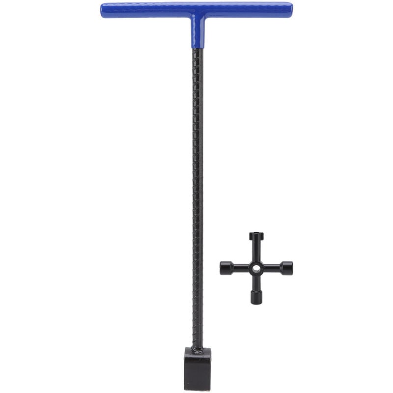 Tonysa - Clé de Compteur D'eau, Clé de Trottoir à Poignée en t Multifonction avec Clé Utilitaire à 4 Voies pour Robinets de Vannes pour Vanne D'arrêt