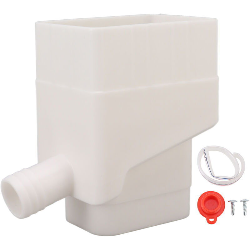 Collecteur d'eau de pluie, kit de dérivation d'eau de pluie professionnel résistant aux uv pour les pelouses extérieures, blanc - Tonysa