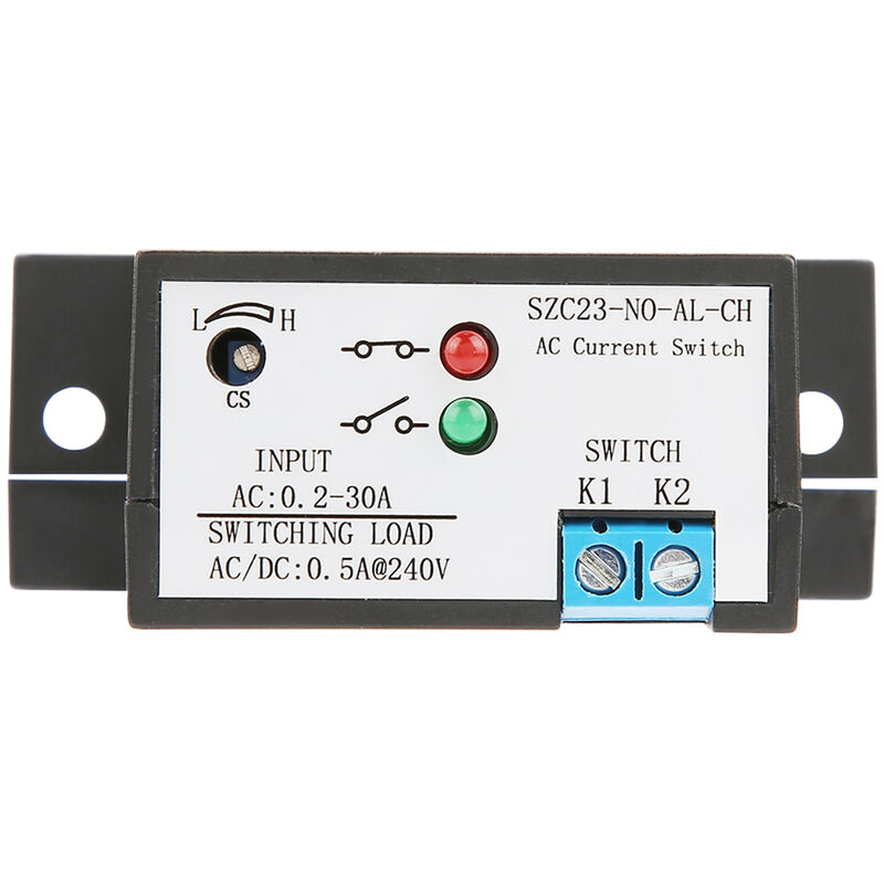 Tonysa - Commutateur de Détection de Courant Normalement Ouvert SZC23-NO-AL-CH ac 0.2-30A Relais de Surveillance de Courant Réglable, Commutateur de