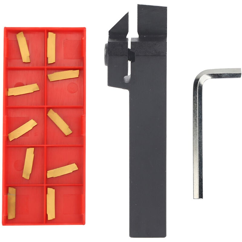Tonysa - Outil de séparation de tour, 100mm cnc Tournant Titulaire Barre D'alésage Outil avec 10 Pièces MGMN200-G Inserts + Clé, cnc Porte-Outil de