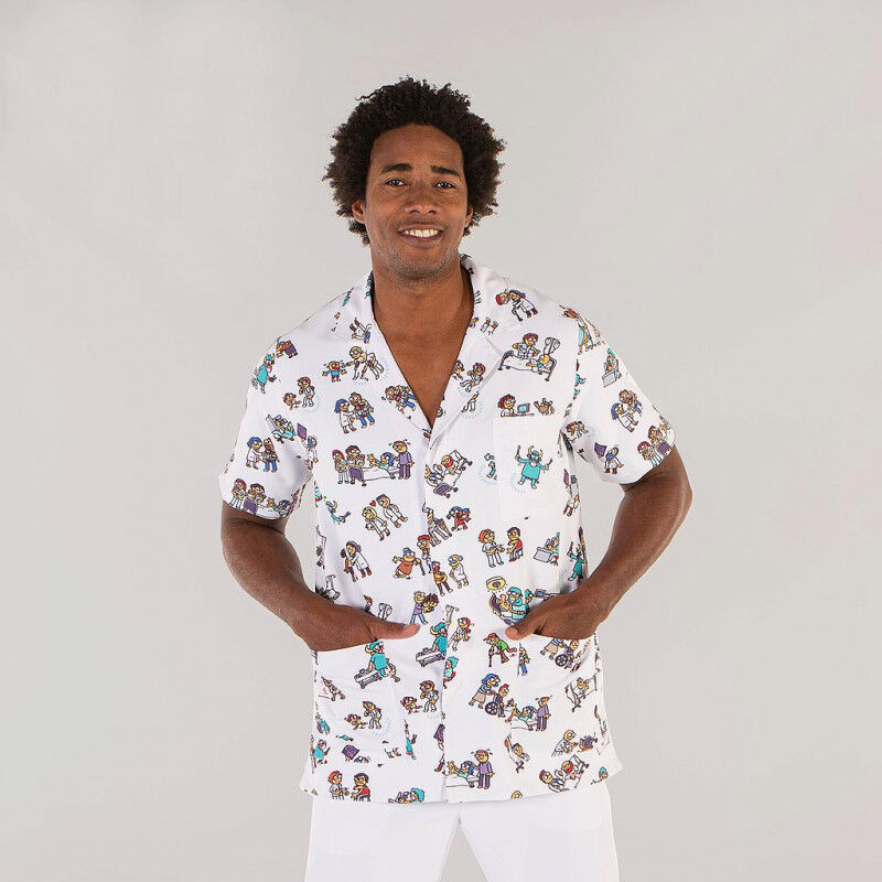 

Blusa abierta unisex manga corta GARY'S estampado KUKUXUMUSU | XSS - Kuku Médicos