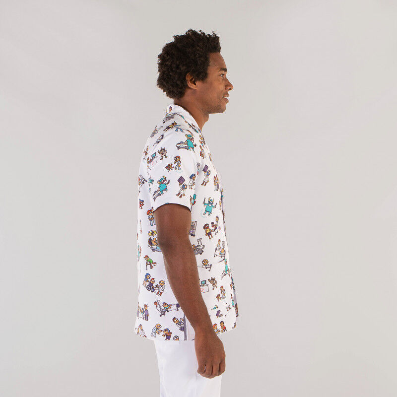 

Blusa abierta unisex manga corta GARY'S estampado KUKUXUMUSU | YL - Kuku Médicos