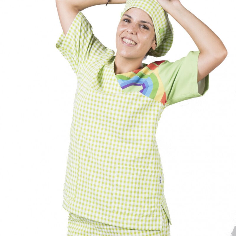 

Blusa unisex manga corta con cuello pico y estampado arcoíris GARY'S | L - Pistacho