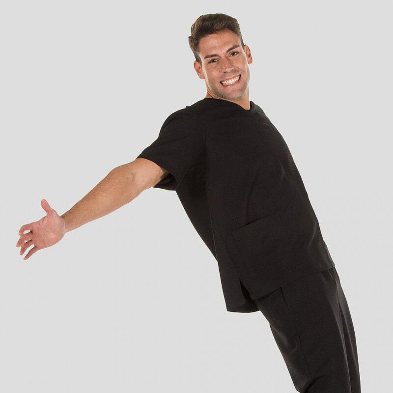 

Gary ´ S - Blusa sanitaria de microfibra GARY'S colores Nerea - 90ºC admite autoclave | Negro - YL