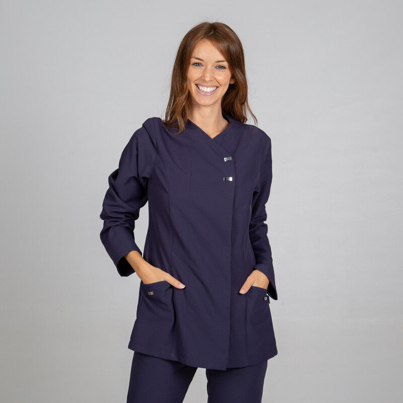 

Blusa sanitaria para mujer en microfibra de alta resistencia GARY'S Begoña | Azul marino - YL