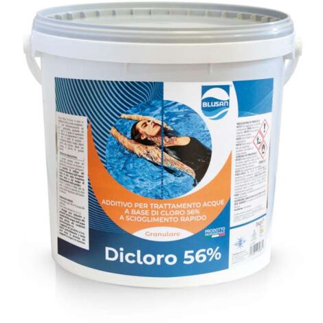 Blusan Dicloro Granulare 56% - Cloro per Piscina 1 kg - Azione Igienizzante