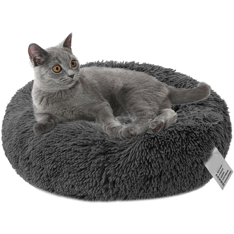 

Blusea felpa suave Ronda cama del animal domestico, gato suave cama Cama del gato, de los gatos perros pequenos, de 40 cm de diametro de color gris