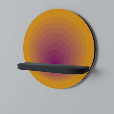 BLUSH GRADIENT Rundes Regal Schwarz
