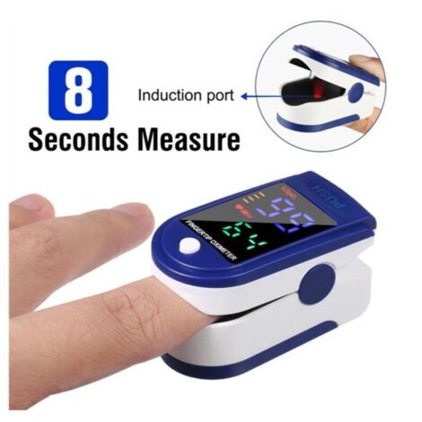 FITAGS Blutdruckmessgerät und -detektor, professionelles Fingerspitzenoximeter, digitales elektronisches Pulsoximeter mit Herzfrequenzmesser, LED-Anzeige – Etui/Umhängeband im Lieferumfang enthalten – Weiß u